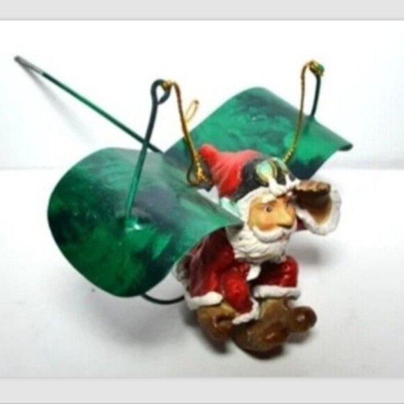 Vintage Christmas Ornaments Biplanes And Santa Airplanes Aviation Tree Decor - Picture 2 of 4